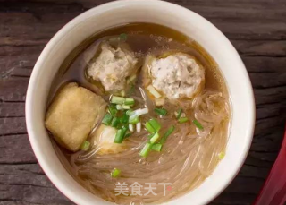 Oily Tofu Meatballs Vermicelli Soup recipe