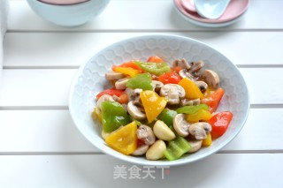 Stir-fried Mushrooms with Colored Peppers recipe