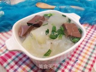 Winter Melon Duck Blood Vermicelli Soup recipe