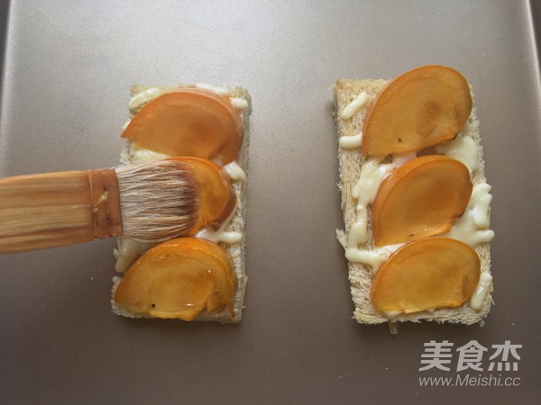 Honey Persimmon Cheese Baked Toast recipe