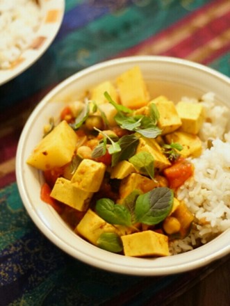 Chickpea Tofu Curry Vegan recipe