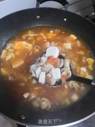 White Mushroom Tofu Soup recipe