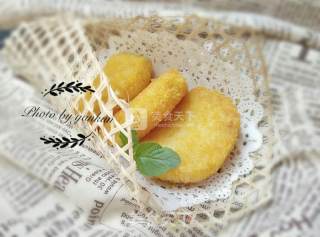 Fried Glutinous Rice Cake with Bread Crumbs recipe