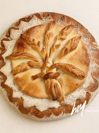 Wheat Ears Garnished Bread recipe