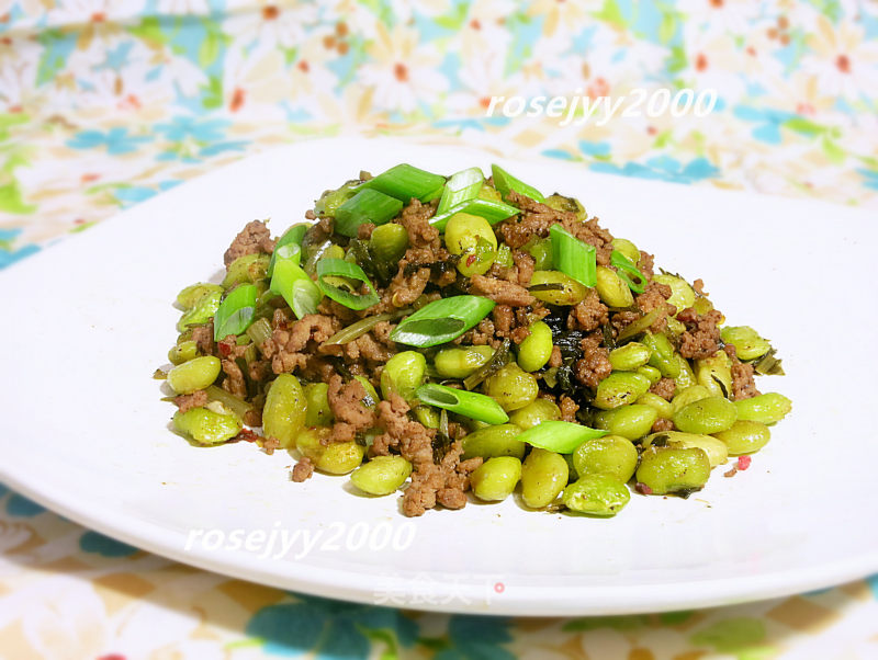 #春食野菜香# Stir-fried Minced Beef with Pickled Vegetables and Lima Beans recipe