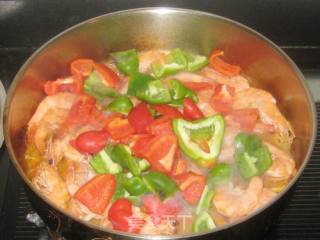 Stir-fried Prawns with Ginkgo Green Red Pepper recipe