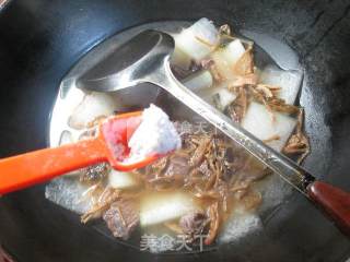 Bamboo Shoots, Dried Vegetables, Beef and Winter Melon Soup recipe