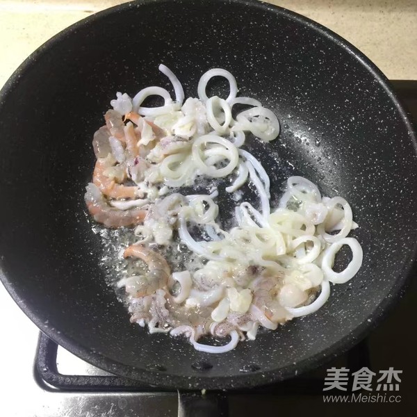 Kimchi Seafood Fried Rice recipe