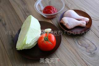 Stewed Chicken with Tomato Sauce and Cabbage recipe