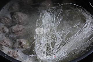 Spinach Vermicelli Meatball Soup recipe