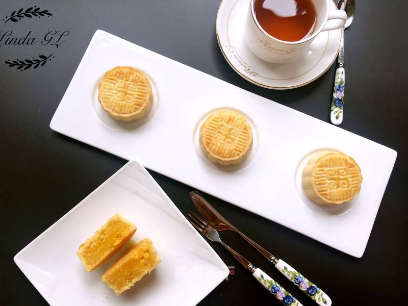 #柏翠大赛# Standard Cheese Custard Mooncake recipe