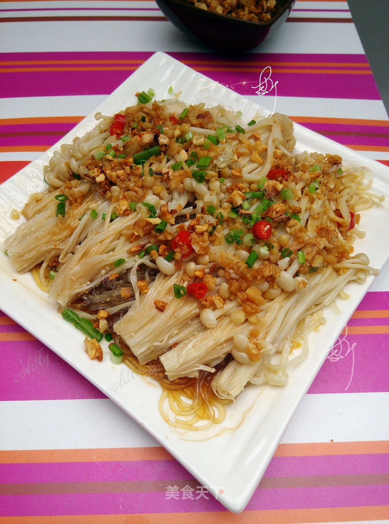 Garlic Vermicelli Enoki Mushroom recipe