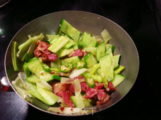 Stir-fried Cucumber with Salted Pork Knuckles recipe