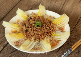 Steamed Baby Vegetables with Minced Pork Vermicelli recipe