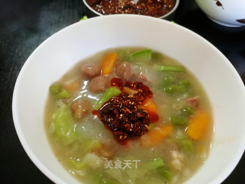 Xi'an Meatballs Hot Spicy Soup (multiple Pictures, with Cake and Oily Chili) recipe