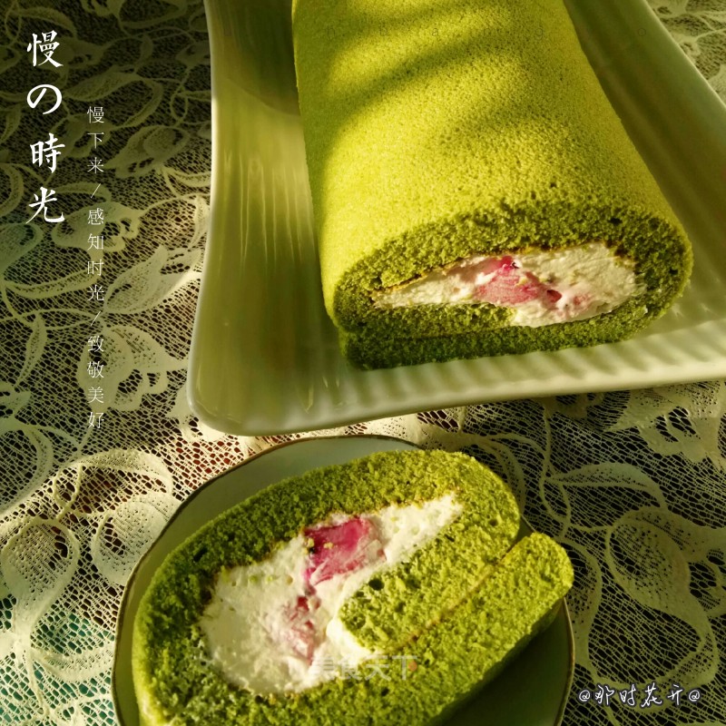 #aca Fourth Session Baking Contest# Making An Erotic Matcha Cake Roll