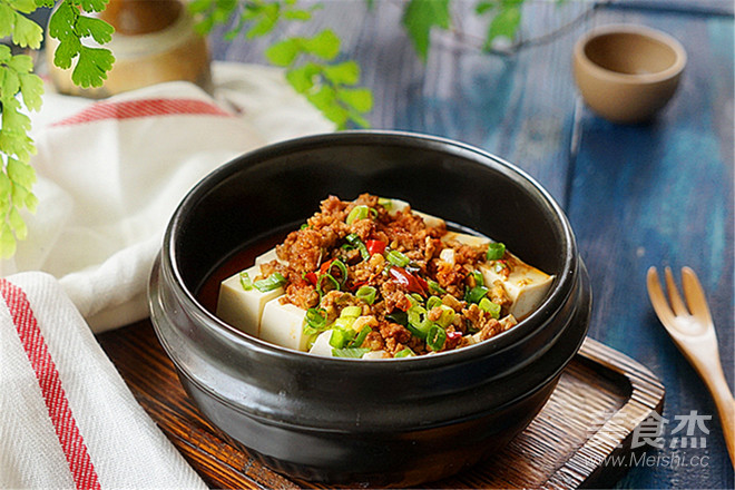 Steamed Tofu with Minced Meat recipe