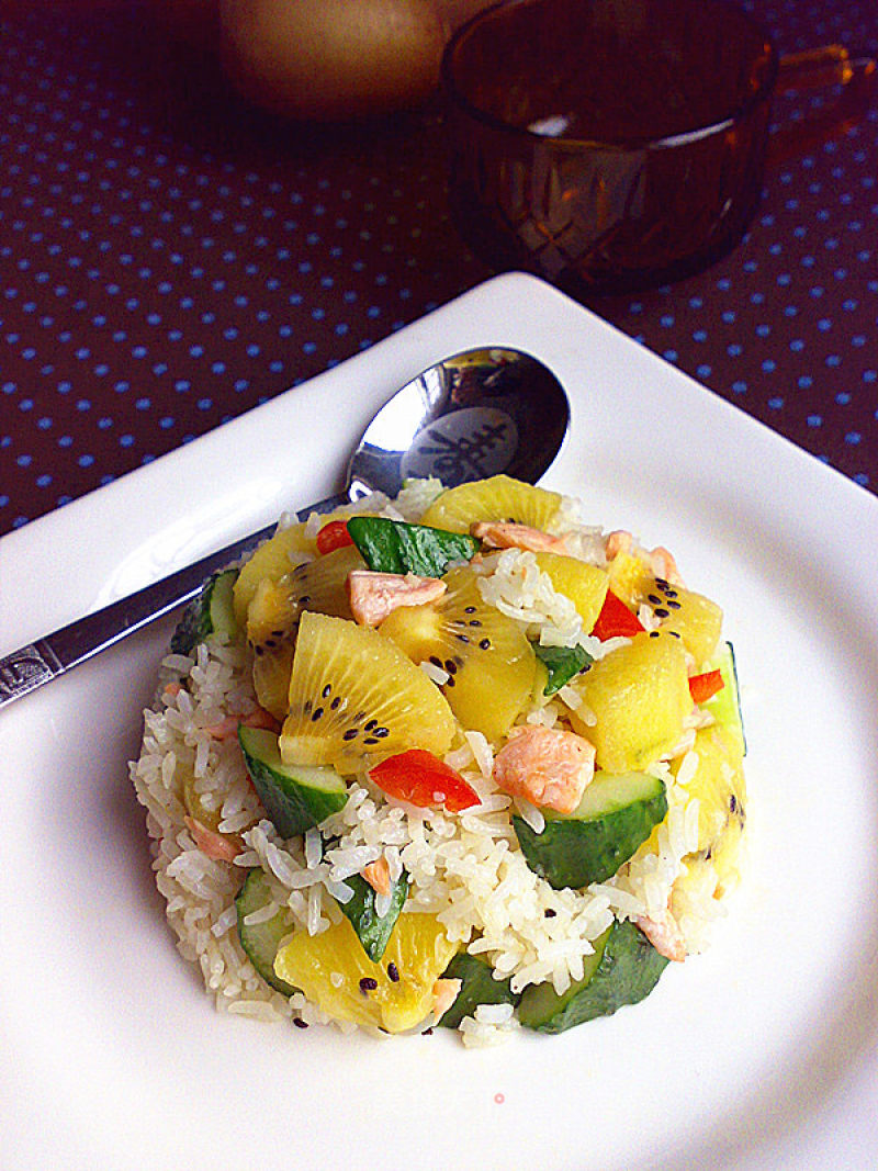 Kiwi Salmon Fried Rice recipe