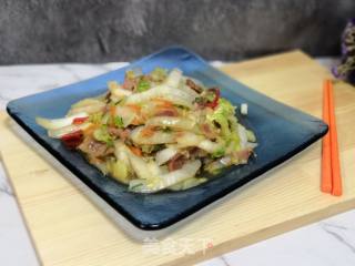 Stir-fried Chinese Cabbage Stem with Sausage recipe