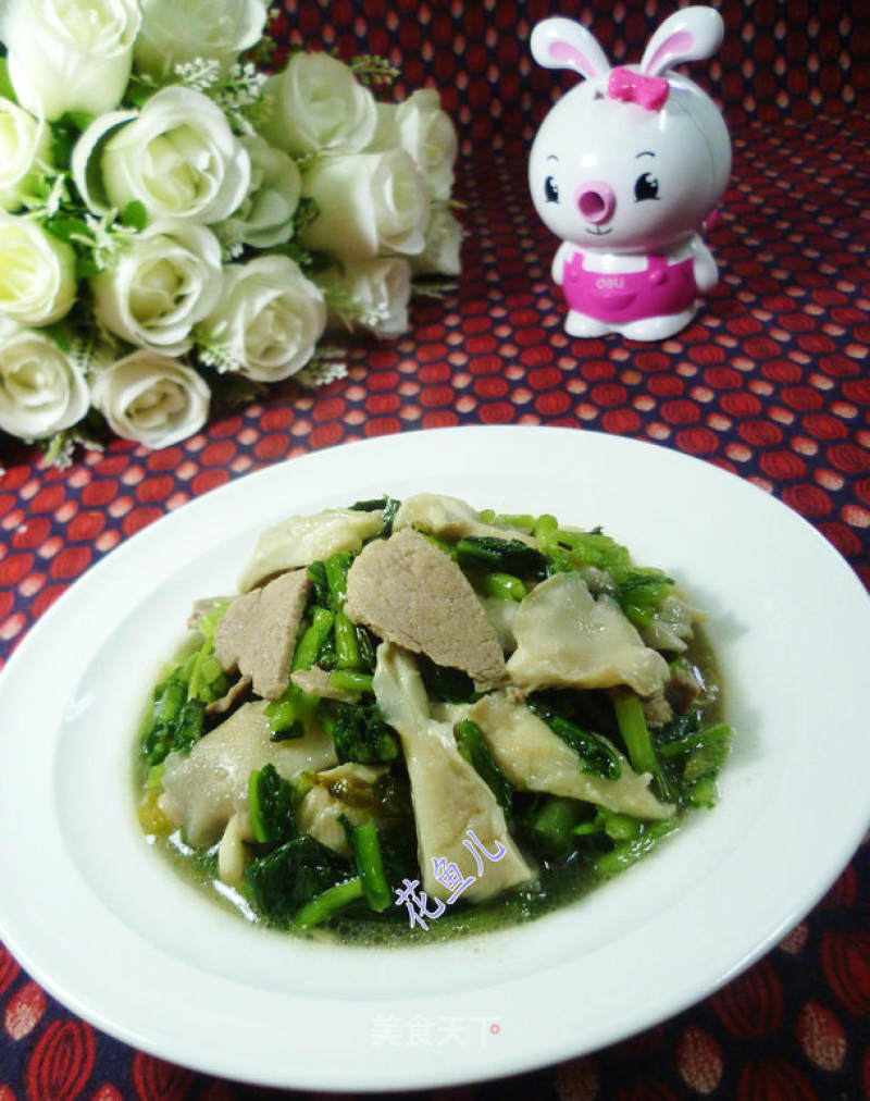 Stir-fried Pleurotus with Lean Pork and Pickled Vegetables recipe