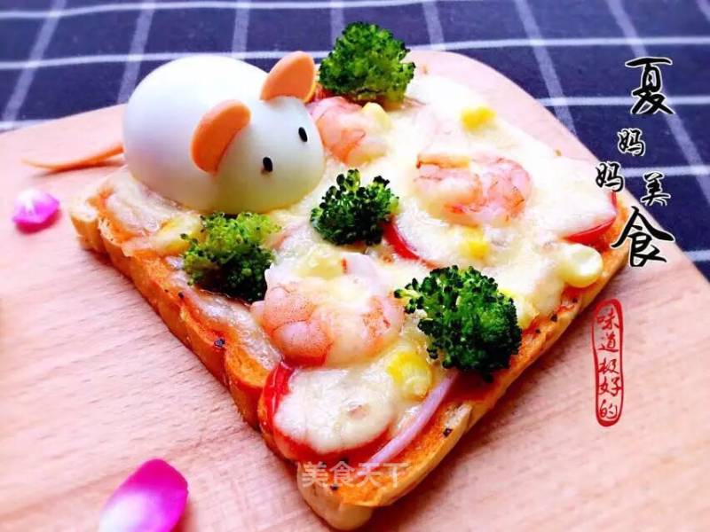 Super Fast Hand Pizza~toast Shrimp Pizza recipe