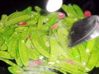 Crisp and Green --- Fried Sausage with Snow Peas recipe