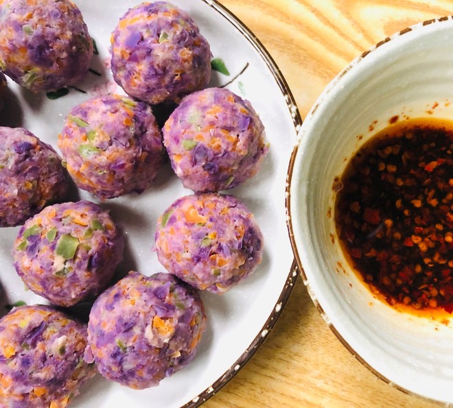 Vegan Food｜purple Cabbage Tofu Meatballs recipe