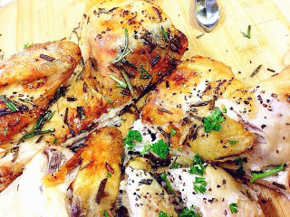 World Cup Roasted Spring Chicken with Lemon Sauce and Herbs recipe