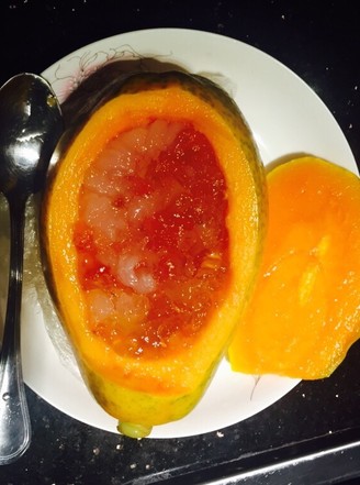 Papaya Stewed Snow Clam Peach Gum recipe