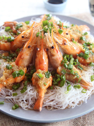 [delicious Best Partner] Steamed Prawns with Garlic Vermicelli