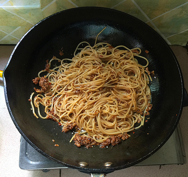 Stir-fried Pasta with Mushroom Meat Sauce#breakfast# recipe