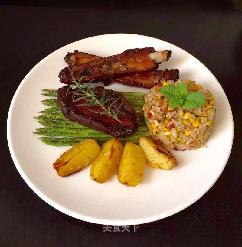 Sauteed Fried Rice with Ribs and Duck Breast recipe