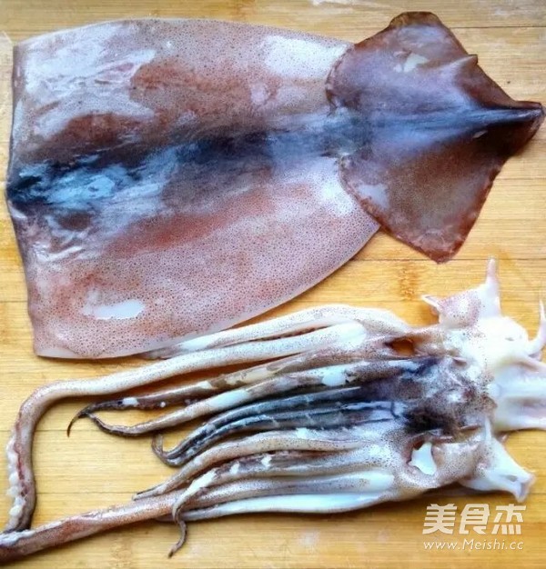 Grilled Squid on Hot Plate with Korean Spicy Sauce recipe