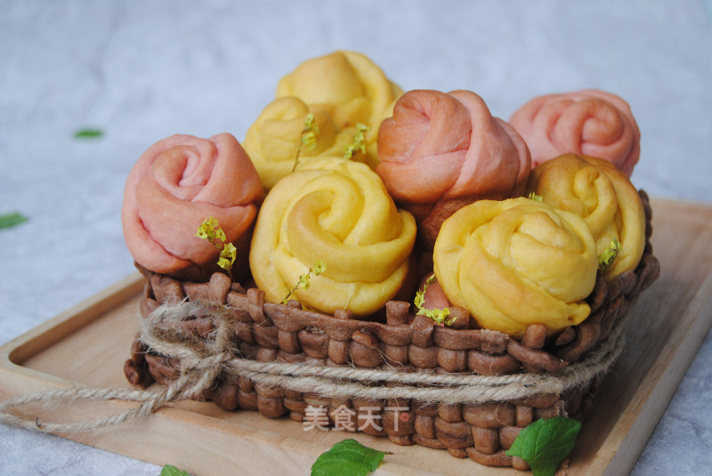 #柏翠大赛#bread with Spring Flowers