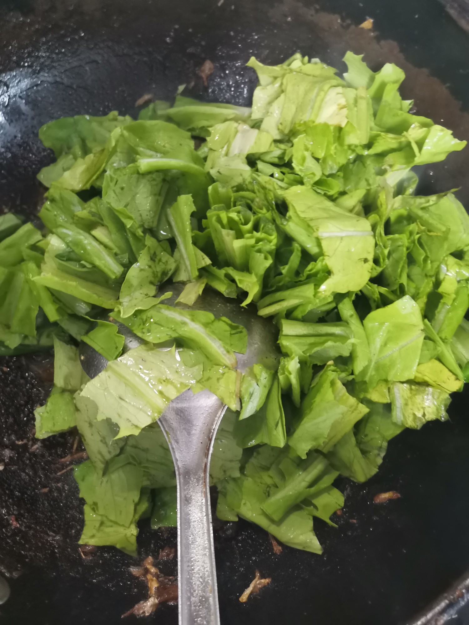 Stir-fried Lettuce with Tempeh Fish recipe