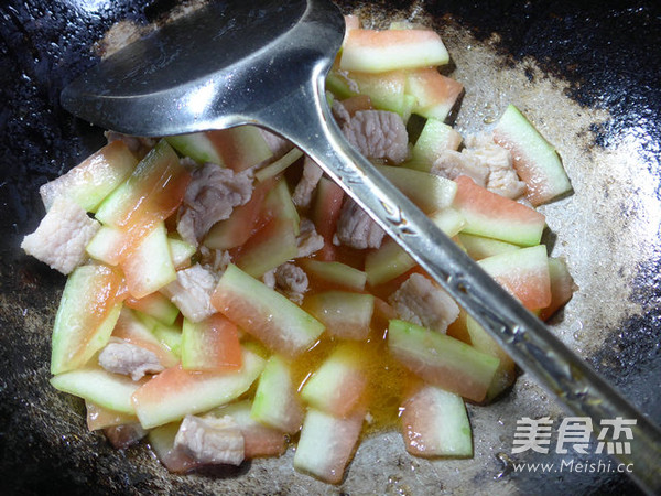 Pork Fried Watermelon Rind recipe