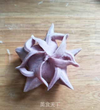 Purple Sweet Potato Sakura Bean Paste Bun recipe