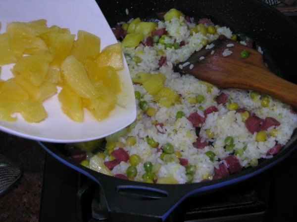 Pineapple and Pea Fried Rice recipe