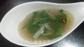 Mountain Mizu and Potato Chips Soup recipe