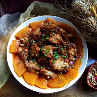 Steamed Pumpkin with Chicken Wings recipe