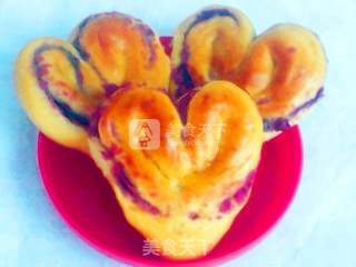 Purple Sweet Potato Heart-shaped Bread recipe