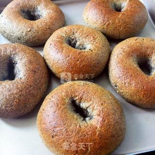 #aca烤培明星大赛#black Sesame Whole Wheat Bagels recipe