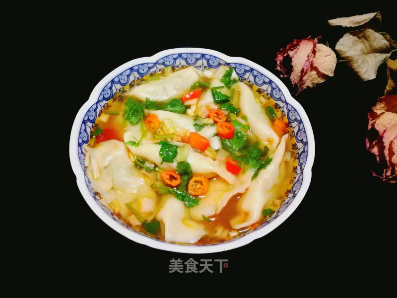 Shepherd's Purse Dumplings in Sour Soup recipe