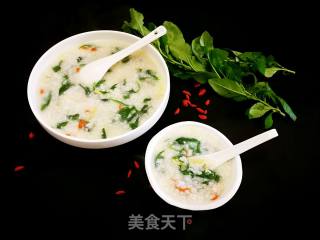 Lean Pork Congee with Wolfberry Leaves recipe