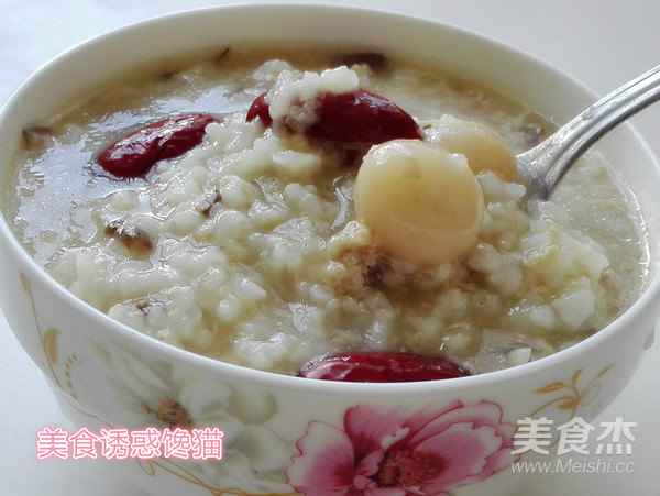 Chicken Congee with Red Dates and Longan recipe