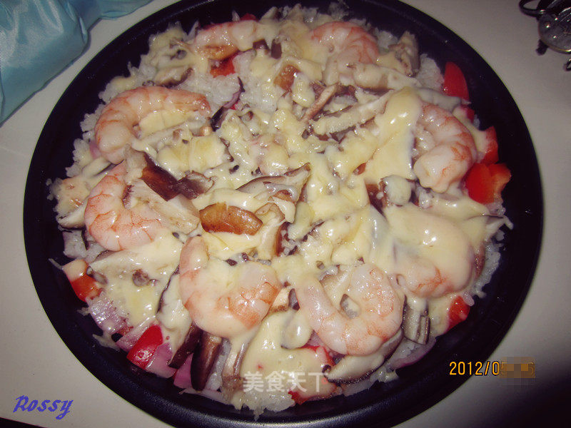 Baked Rice with Seafood and Cheese recipe