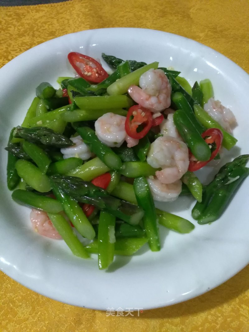 Asparagus Mixed with Shrimp recipe