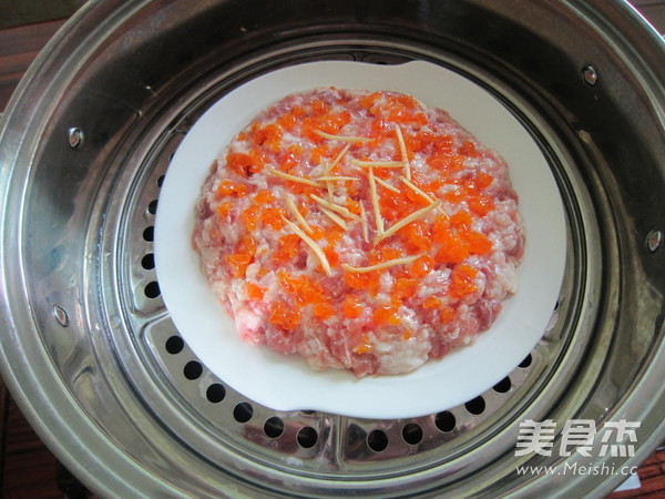 Salted Egg Steamed Meat Cake recipe