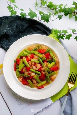 Stir-fried Shrimp with Asparagus recipe