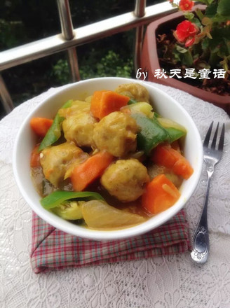 Curry Fish Balls with Mixed Vegetables recipe